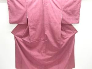 乱れ格子模様織出し手織り節紬着物